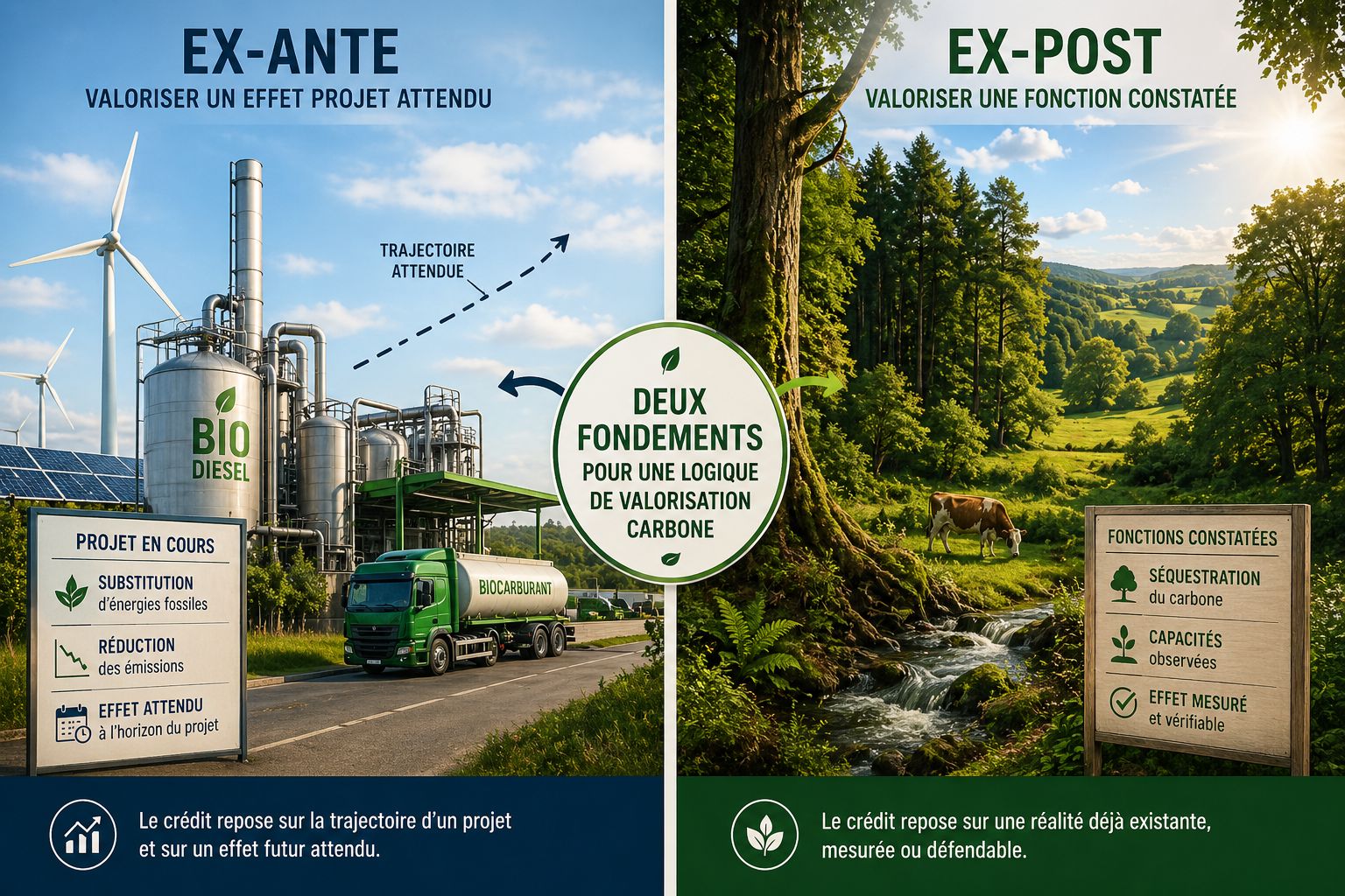 Comparaison entre crédits carbone EX-ANTE et EX-POST