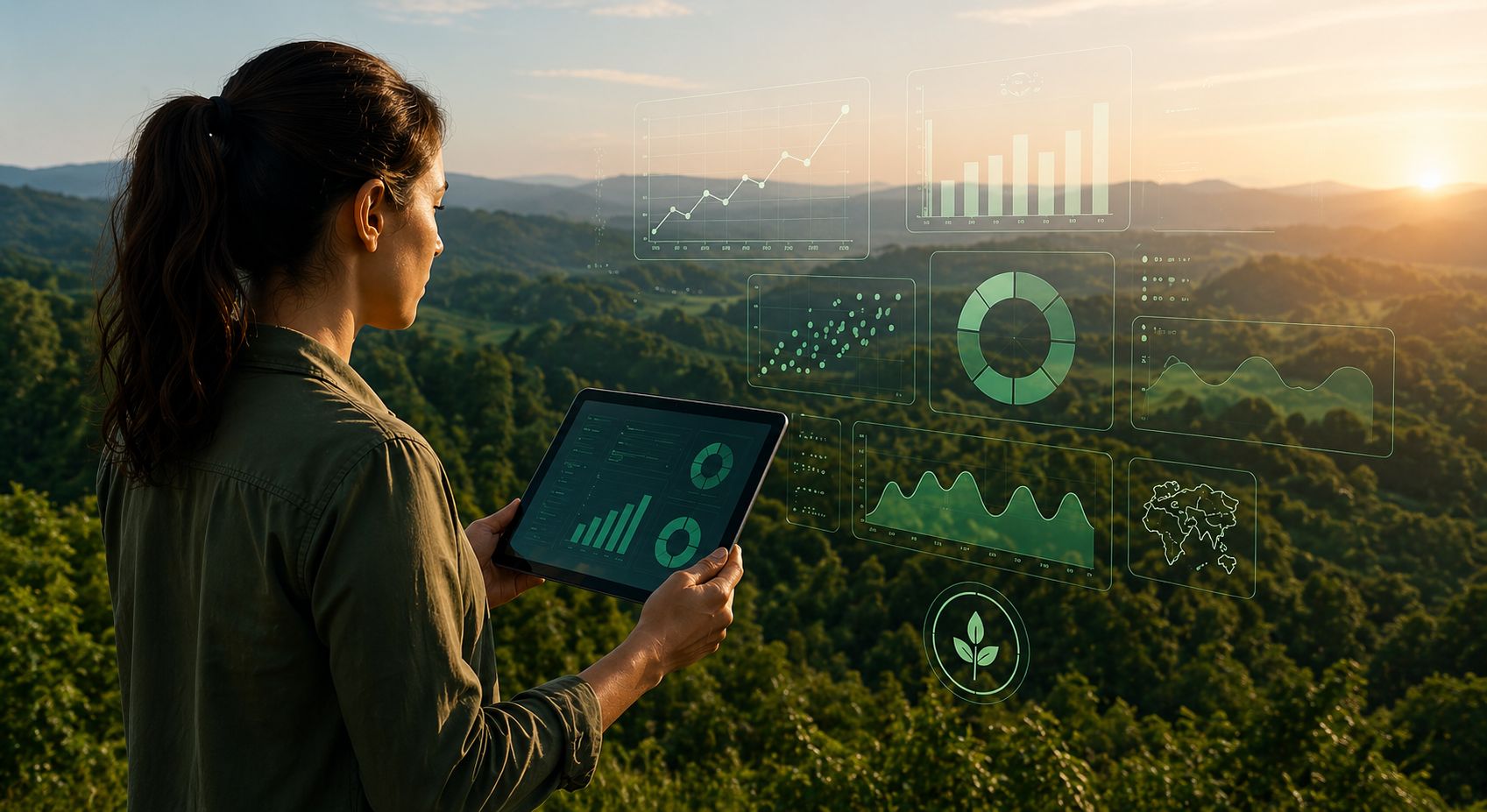 Mesure carbone avec tablette et données environnementales