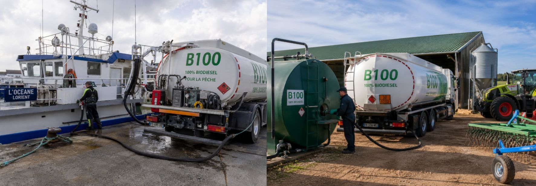 Distribution de biodiesel B100 vers la pêche et l'agriculture